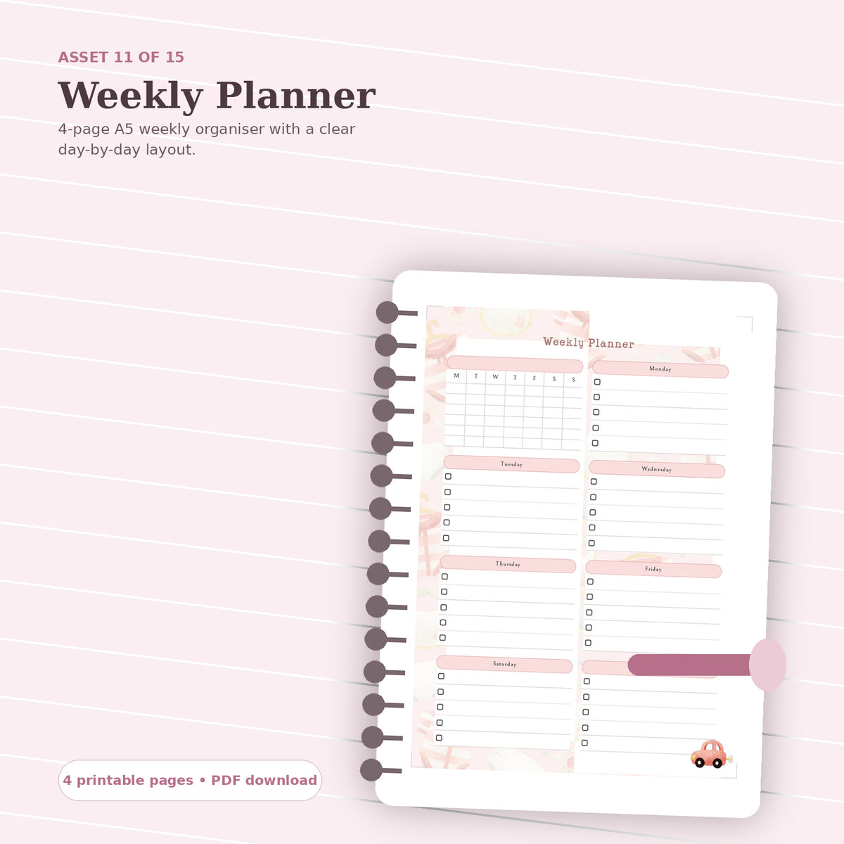 Weekly Planner printable mockup