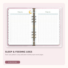Actual Newborn Planner sleep log page from the PDF