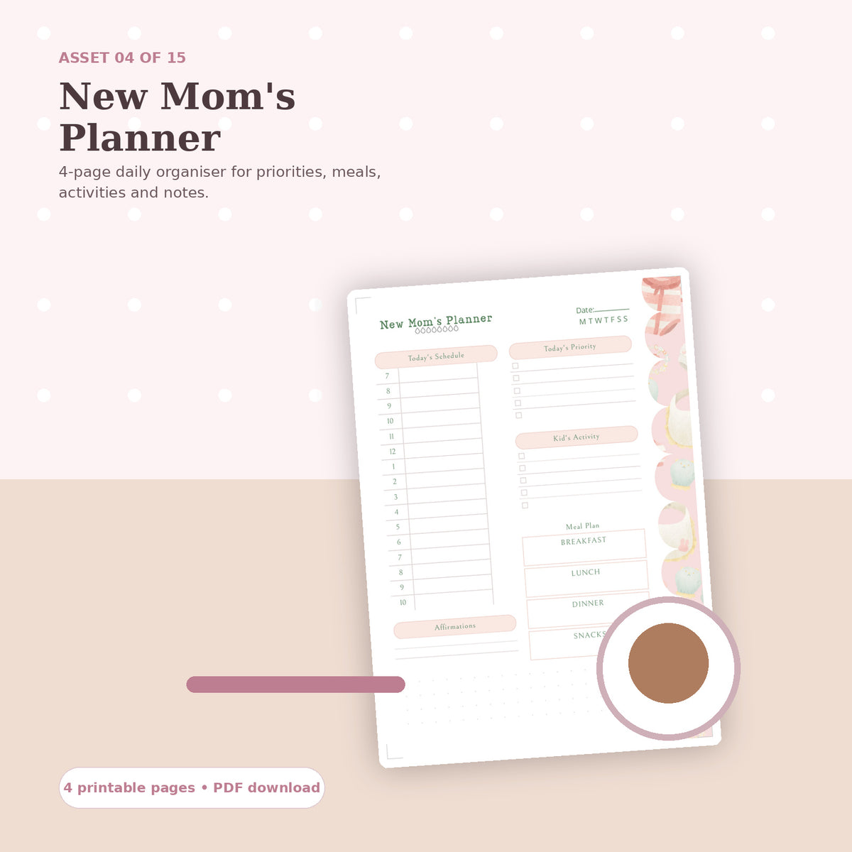 New Mom’s Planner printable mockup