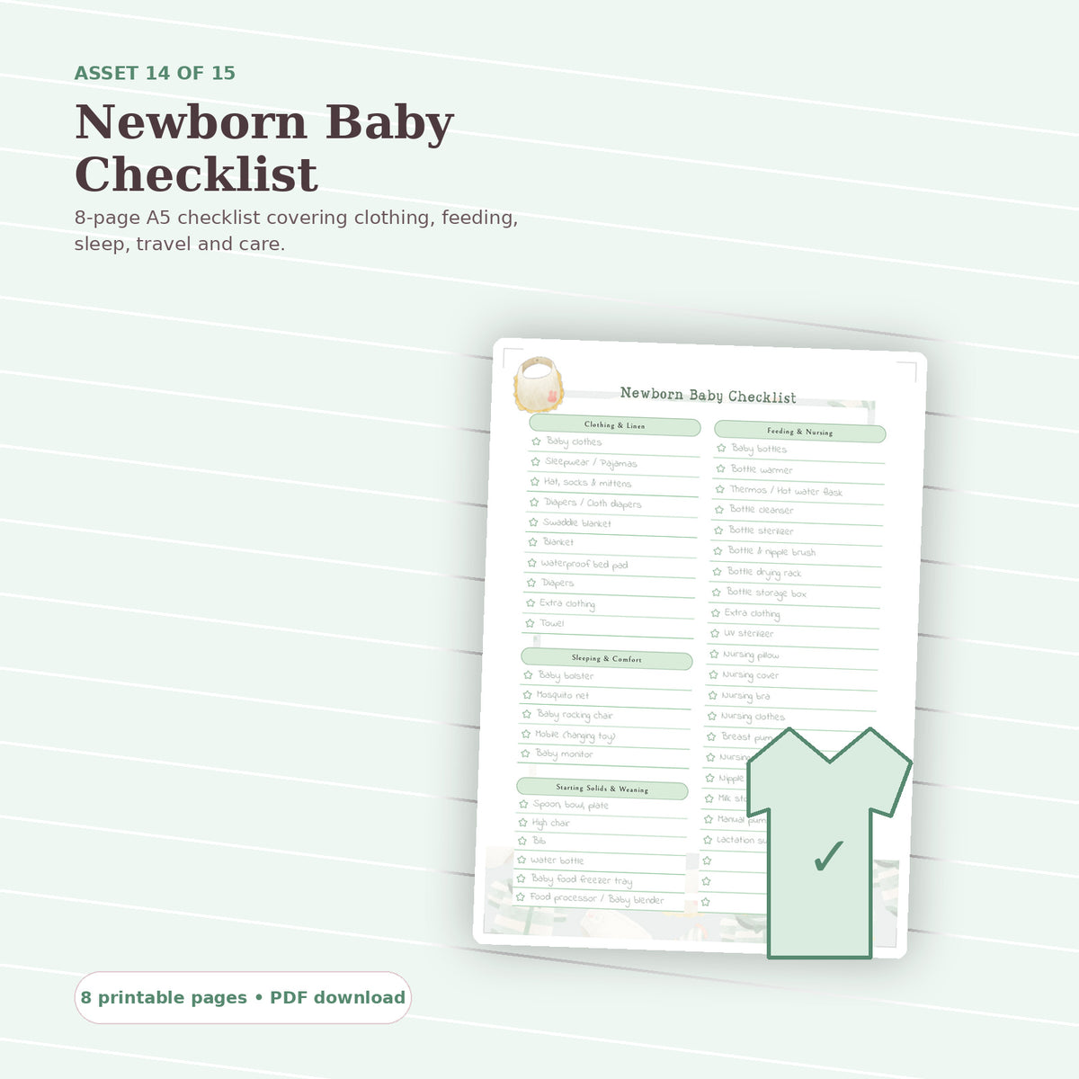 Newborn Baby Checklist mockup