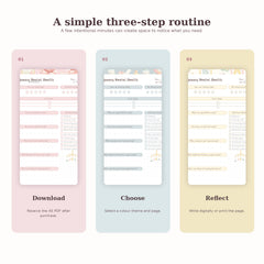 Three-step guide to download choose and use the pregnancy reflection planner