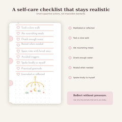Pregnancy self-care checklist with gentle daily actions